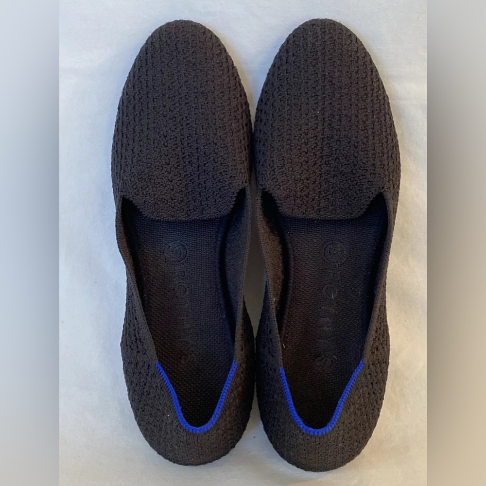 Rothy’s The Loafer WOMEN’S BLACK HONEYCOMB FLATS Shoes Retired Size 10 VGC!